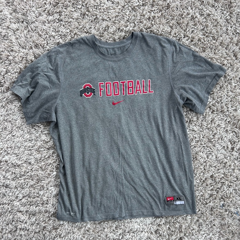 Nike Gray T-Shirt with Red and White Logo